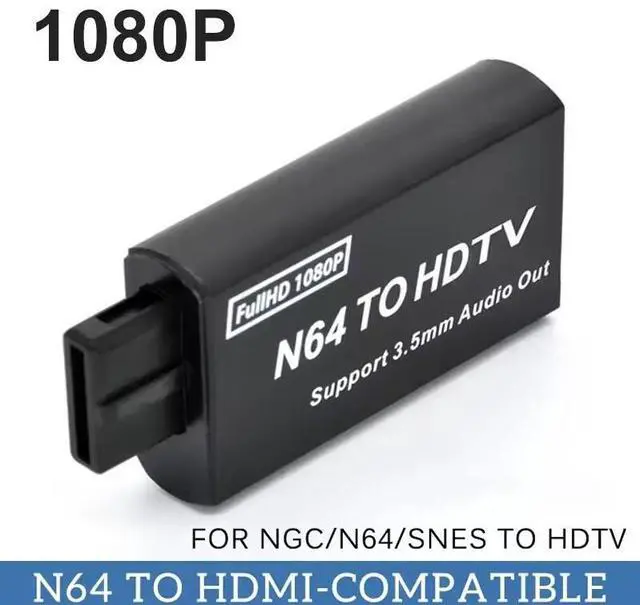 Alt view image 4 of 5 - N64 to HDMI Converter 1080P HDMI Adapter for N64/SNES/NGC/SFC Game Consoles, Plug-and-Play HDTV Converter with USB Cable, Long Shell Design