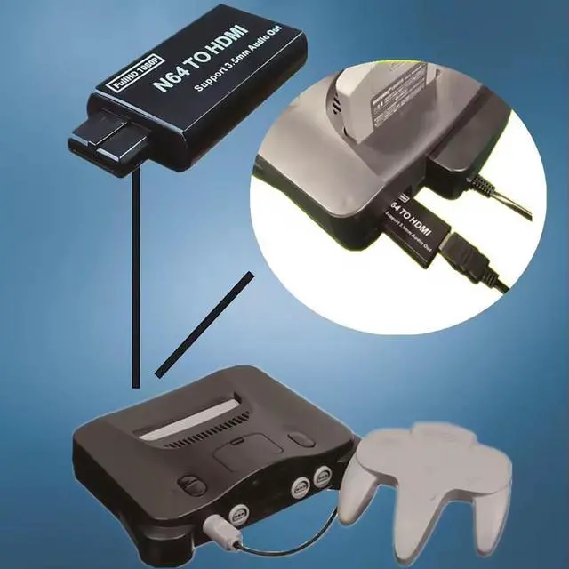 Alt view image 3 of 5 - N64 to HDMI Converter 1080P HDMI Adapter for N64/SNES/NGC/SFC Game Consoles, Plug-and-Play HDTV Converter with USB Cable, Long Shell Design