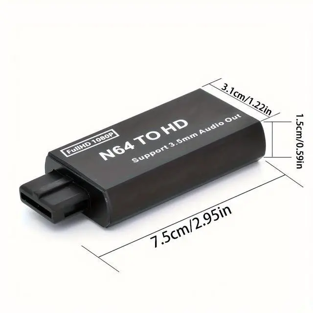 Alt view image 2 of 5 - N64 to HDMI Converter 1080P HDMI Adapter for N64/SNES/NGC/SFC Game Consoles, Plug-and-Play HDTV Converter with USB Cable, Long Shell Design