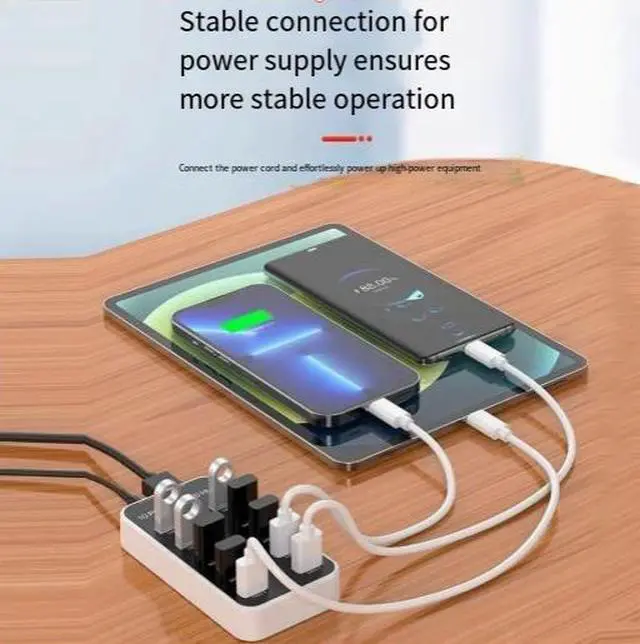 Alt view image 2 of 4 - USB 3.0 Hub 4-Port / 7-Port / 10-Port Custom Mold High-Speed USB Splitter for Computer/Laptop, Multi-Port Expander for U-Disk/Hard Drive/Keyboard/Mouse, Plug-and-Play