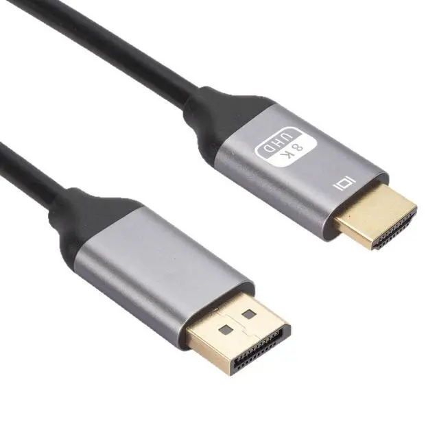 Alt view image 2 of 4 - 8K DisplayPort to HDMI Cable 1.8m DP 1.4 to HDMI 2.1 Adapter Cord, 8K@60Hz 4K@120Hz Ultra HD Video Converter for PC/Laptop/Monitor/TV, HDR Support, Unidirectional