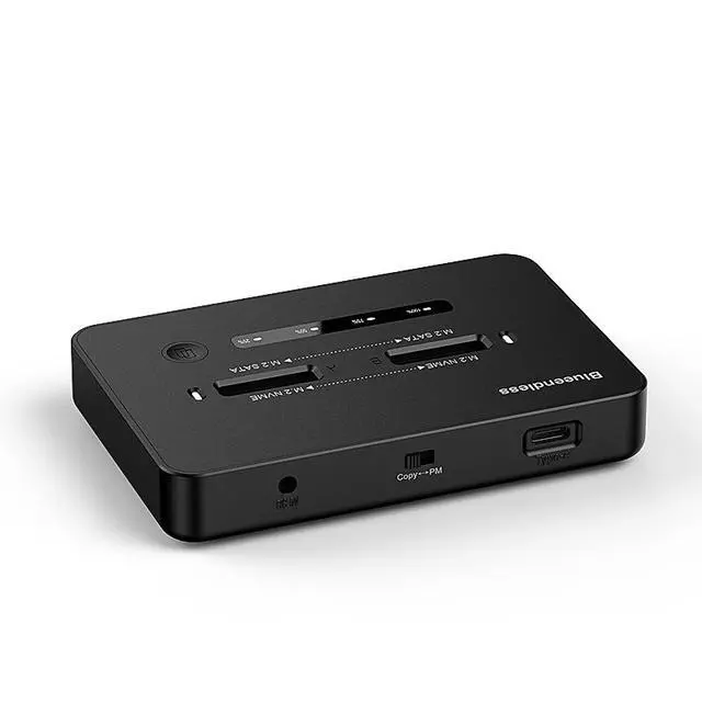 Alt view image 4 of 4 - Dual-Bay M.2 SSD Docking Station NVMe/SATA Dual Protocol 20Gbps External Enclosure, Offline Clone Function, RGB Lighting, Tool-Free for 2230/2242/2260/2280/22110 SSDs, USB-C 3.2 Gen2