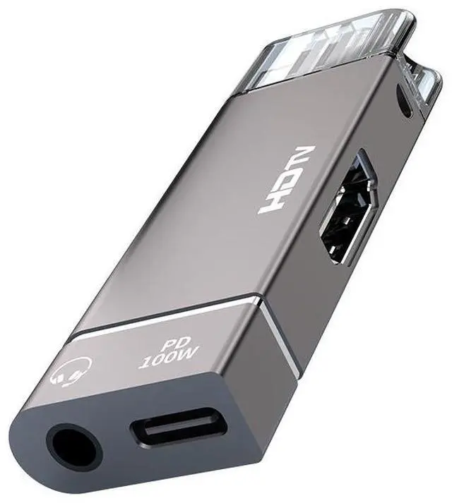 Main image of USB-C to HDMI Adapter 4K@60Hz Type-C to HDMI Converter with 3.5mm Audio Port and 100W PD Fast Charging for MacBook/iPad/Phone/Laptop, Plug-and-Play