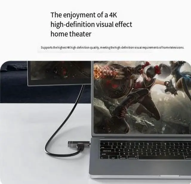 Alt view image 4 of 4 - USB-C to HDMI Adapter 4K@60Hz Type-C to HDMI Converter with 3.5mm Audio Port and 100W PD Fast Charging for MacBook/iPad/Phone/Laptop, Plug-and-Play