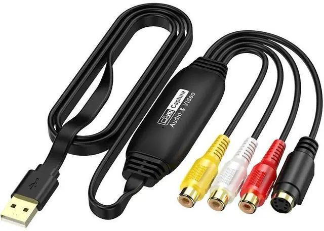 Main image of USB 2.0 Video Capture Card AV to USB Adapter for B-Machine/Ultrasound/Camera/VCR/OBS Recording, Plug-and-Play, Support Windows/Mac/Linux, Composite RCA Input