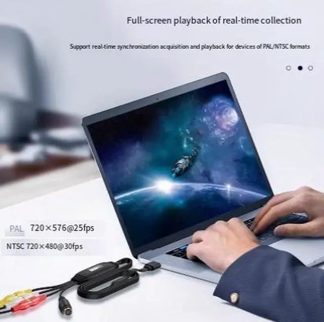 Alt view image 2 of 4 - USB 2.0 Video Capture Card AV to USB Adapter for B-Machine/Ultrasound/Camera/VCR/OBS Recording, Plug-and-Play, Support Windows/Mac/Linux, Composite RCA Input