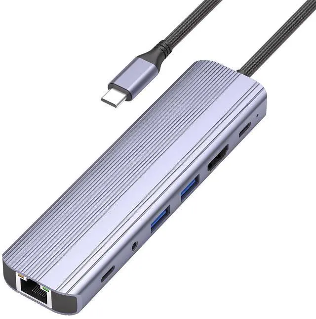Main image of HiFi Audio USB-C Hub 7-in-1 4K@60Hz HDMI, 100W PD Pass-Through Charging, 3.5mm Hi-Fi Audio Jack, 2x USB 3.0, SD/TF Card Slot For MacBook/iPad/Android/Switch, Edge-Charging Support