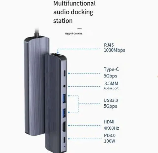 Alt view image 3 of 4 - HiFi Audio USB-C Hub 7-in-1 4K@60Hz HDMI, 100W PD Pass-Through Charging, 3.5mm Hi-Fi Audio Jack, 2x USB 3.0, SD/TF Card Slot For MacBook/iPad/Android/Switch, Edge-Charging Support