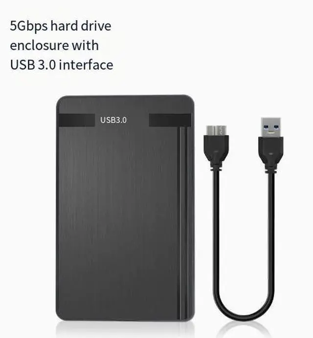 Main image of USB 3.0 2.5-inch Hard Drive Enclosure Brushed Finish External SSD/HDD Case for SATA I/II/III, Tool-Free, Plug-and-Play, Supports 9.5mm 2.5" HDD & SSD