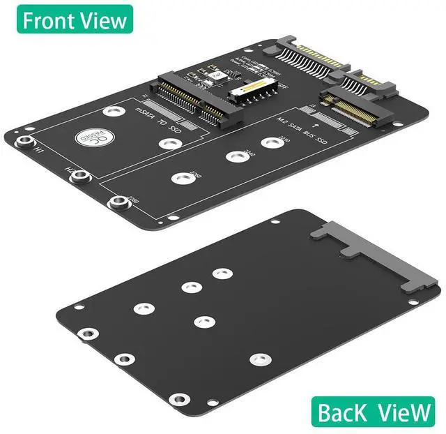 Alt view image 2 of 4 - M.2 NGFF/MSATA to SATA3 One-Stop Dual-Function SSD Solid State Drive 2.5-inch Hard Drive Adapter Card