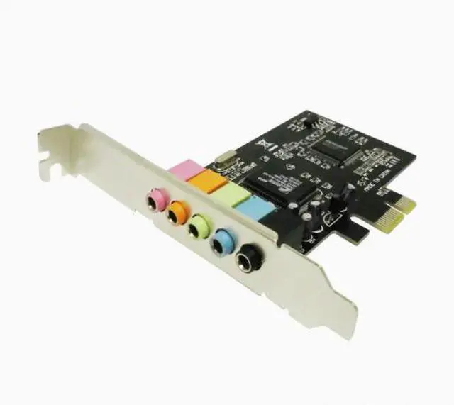 Alt view image 5 of 5 - PCIe 5.1 Channel Sound Card Internal PCI-E Audio Adapter with CMI8738 Chip, 6-Channel 3D Stereo Surround Sound, Low Profile Bracket, for Desktop PC Windows