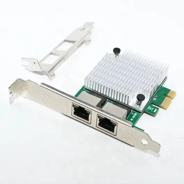 Main image of Realtek 8111F chipset PCI x1 Gigabit dual-port network card for desktop computers, 1000M wired, full-height, half-height