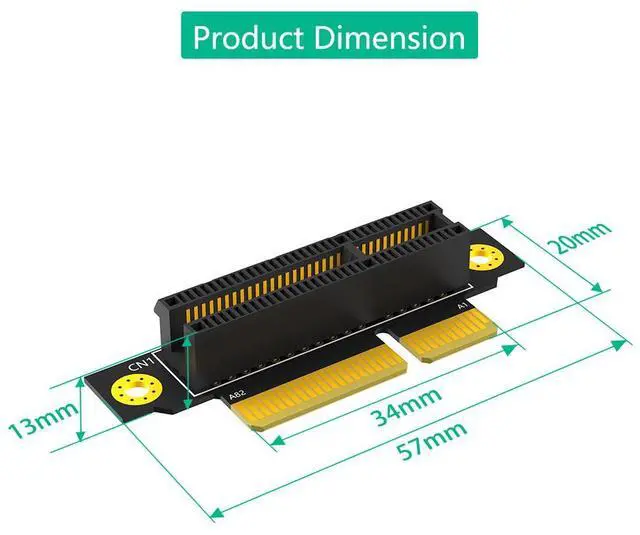 Main image of PCIe 3.0 x4 Riser Card 1U PCI Express x4 to x4 Extension Adapter, Right Angle GPU Riser for 1U Server/Chassis