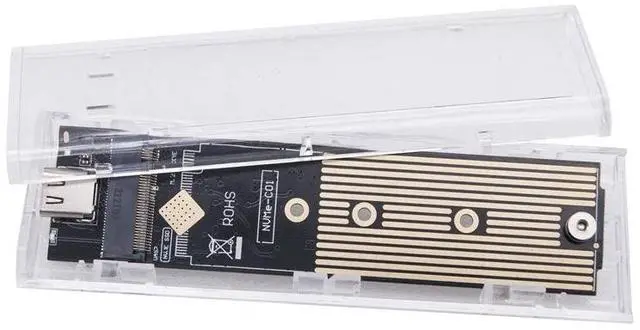 Alt view image 4 of 5 - M.2 NVMe SSD Enclosure Transparent USB 3.1 Type-C External Hard Drive Case, 10Gbps High-Speed, Tool-Free Sliding Design, Supports 2230/2242/2260/2280 SSDs, Dual Protocol