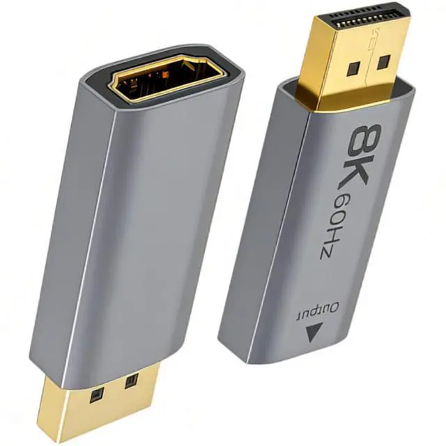 Alt view image 2 of 4 - DP 1.4 to HDMI 2.1 Active Adapter 8K 60Hz, 4K 144Hz, CH7218 Chip, Supports HDR, VRR, ALLM, 48Gbps Bandwidth, for Graphics Card to TV/Monitor