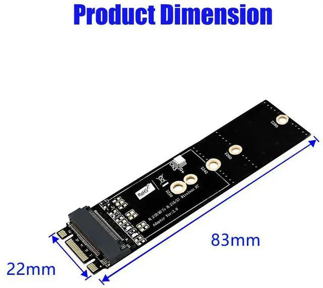 Alt view image 2 of 4 - M.2 Key A to Key B+M Adapter Convert Key A 2230 WiFi/Bluetooth Combo Card to Key B+M 2230/2242/2260/2280, Supports Intel 7265/8260/8265/9060, Plug-and-Play