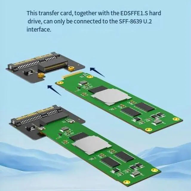 Alt view image 3 of 5 - EDSFF E1.S to U.2 SFF-8639 Adapter Convert E1.S SSD to U.2 Interface, PCIe Gen5 Ready, for Enterprise Data Center & Server Storage Expansion