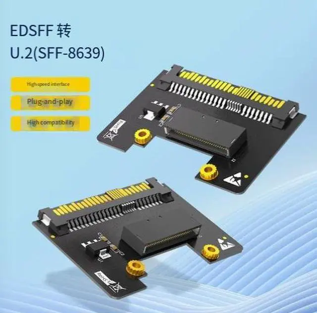 Alt view image 5 of 5 - EDSFF E1.S to U.2 SFF-8639 Adapter Convert E1.S SSD to U.2 Interface, PCIe Gen5 Ready, for Enterprise Data Center & Server Storage Expansion