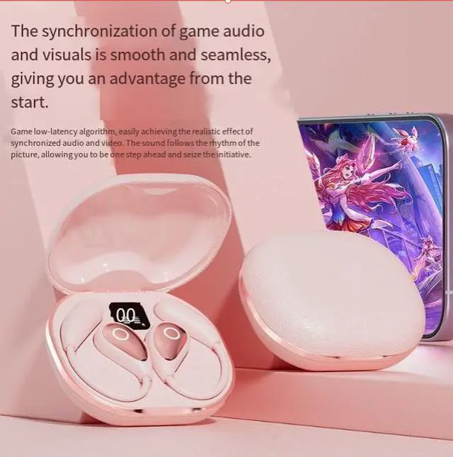 Alt view image 4 of 4 - M95 AI Smart Translation Bluetooth Headset Open-Ear Over-Ear Hanging, Ultra-Long Battery Life, High-Quality Sound, Digital Display, Bluetooth 5.4