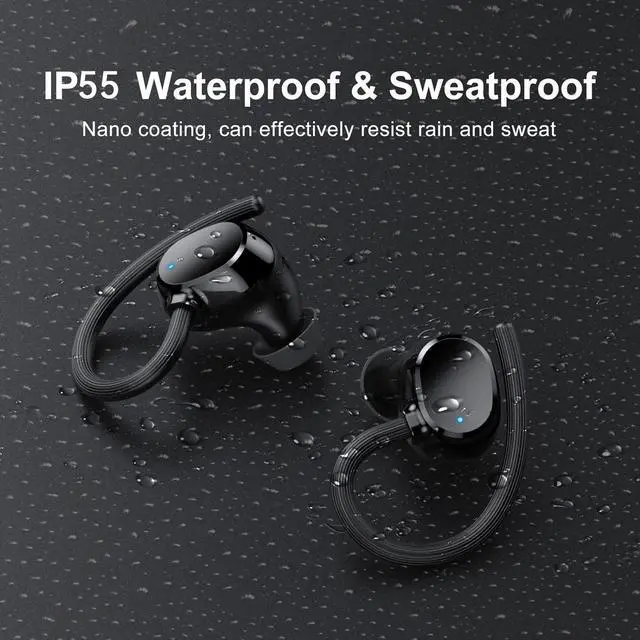 Alt view image 2 of 5 - Q61 Over-Ear In-Ear Smart Bluetooth Headset HD Calls, Digital Display, IPX4 Waterproof, Long Battery Life, Bluetooth 5.2