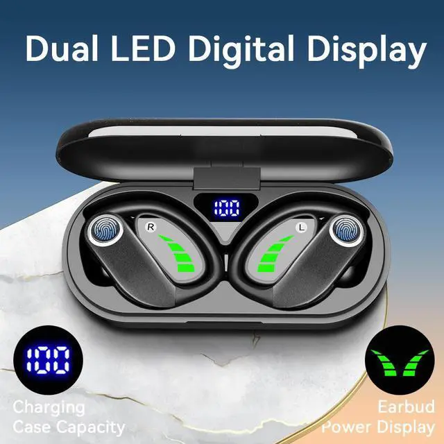 Alt view image 3 of 5 - Q30 Over-Ear Soft Silicone In-Ear Bluetooth Headset OWS Open-Ear, 5.2 Smart, Digital Display, IPX4, Cross-Border Export