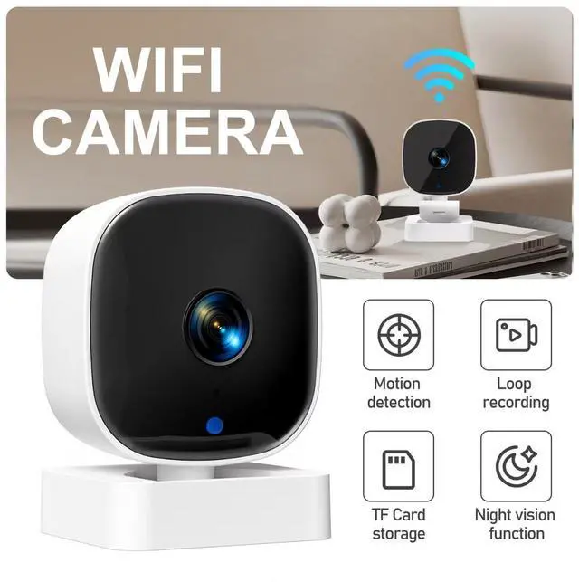 Alt view image 6 of 6 - Wireless WiFi HD Card Camera Mobile Remote Monitoring, Motion Detection, Night Vision, TF Card Storage, Home Window Security