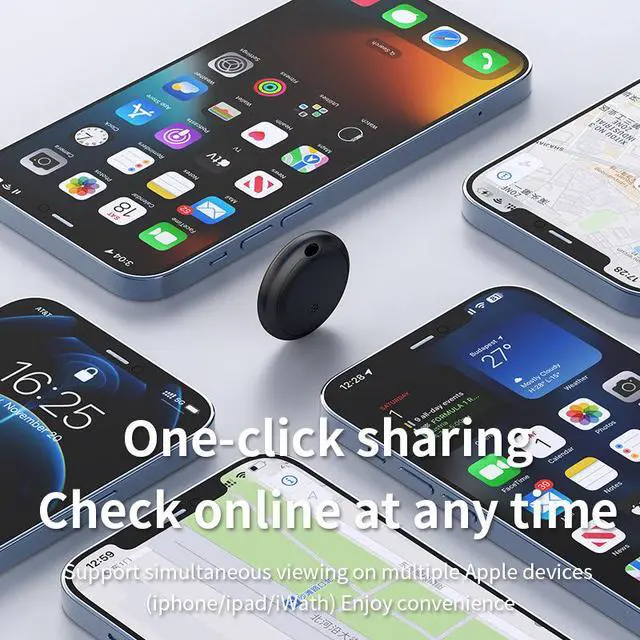 Alt view image 3 of 6 - S8 FindMy Global Tracker AirTag Style Locator, Anti-Loss, Compatible with iPhone, Precision Finding, 1-Year Battery White