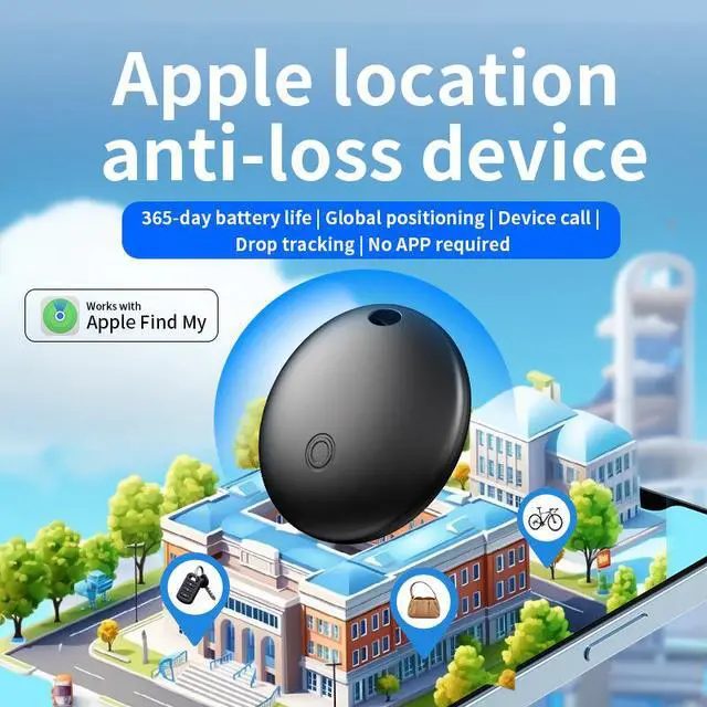 Alt view image 2 of 6 - S8 FindMy Global Tracker AirTag Style Locator, Anti-Loss, Compatible with iPhone, Precision Finding, 1-Year Battery White