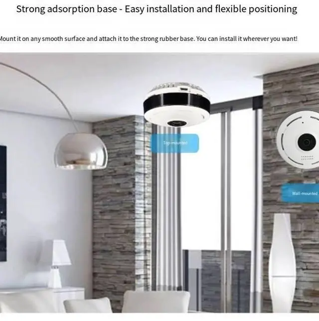Alt view image 2 of 4 - V380 Pro Security Camera Commercial & Home, Wireless HD, Mobile Remote, Baby/Pet/Elderly Monitor, Strong Suction Mount