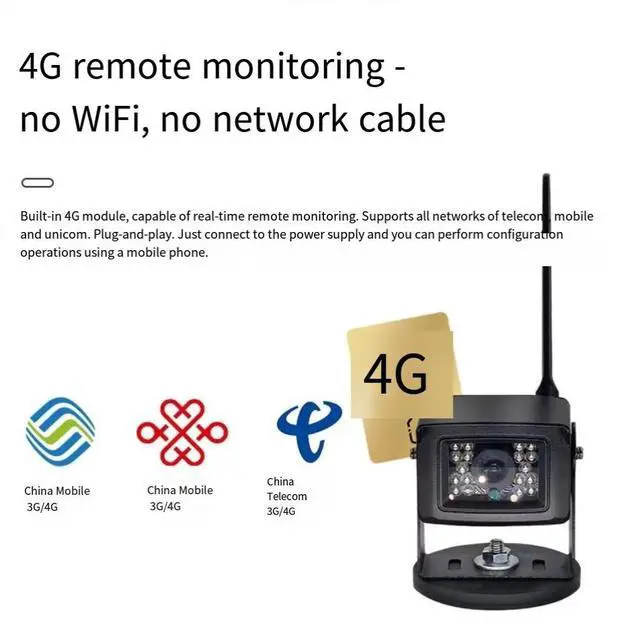 Alt view image 2 of 5 - 4G Vehicle Security Camera Mobile Remote, 4MP HD, Waterproof Outdoor, for Truck, Excavator, Bus, Construction Vehicle