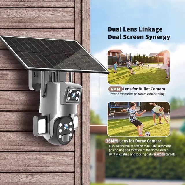 Main image of UBOX Solar Security Camera 20X Zoom, 6MP, Gun & Ball Linkage, Full-Color Night Vision, 4G EU Version, Solar Powered