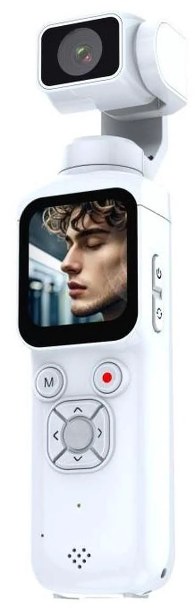 Main image of Handheld Gimbal Camera 4K, Pocket Stabilizer, Travel Vlog Camera, WiFi, 1.72" Touch Screen, 64GB Card + USB Reader Included white