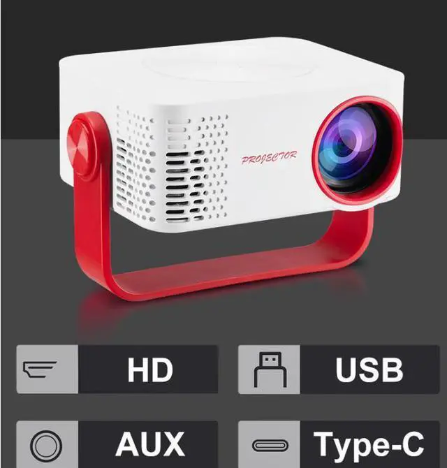 Alt view image 5 of 5 - M60 Wireless WiFi Portable Projector 720P, 110" Max, 20000H LED, Type-C Power Bank Compatible, Screen Mirroring