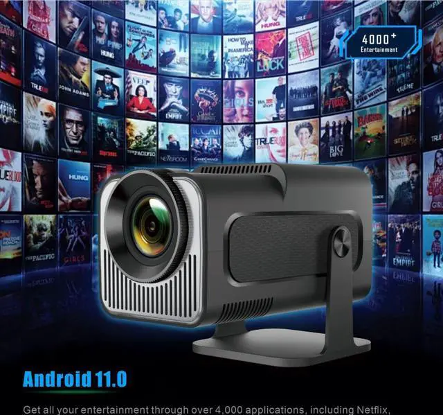 Alt view image 2 of 5 - HY320 MINI 4K Android Smart Projector Portable, Short Throw, 720P, 200 ANSI, WiFi6, Auto Keystone, Home Theater