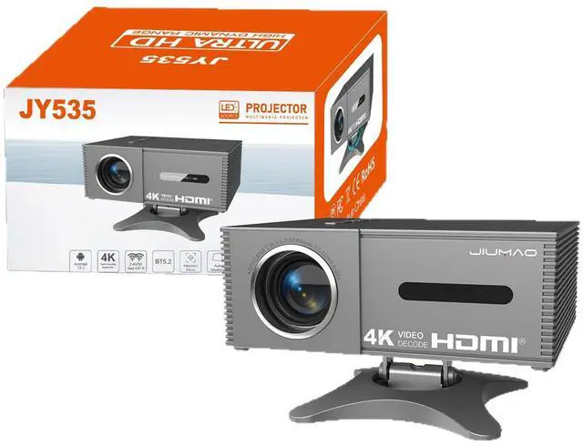 Main image of JY535 Electric Focus 4K Smart Gimbal Projector Android 13, 450 ANSI, 200" Max, Auto Keystone, WiFi6, Home Theater