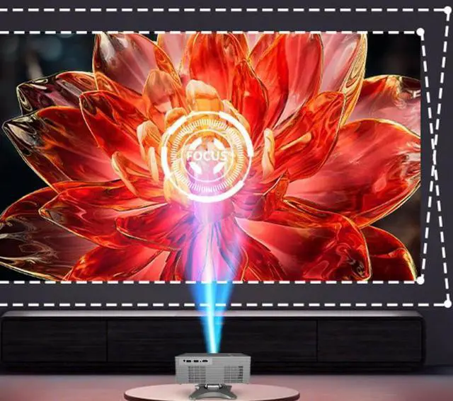 Alt view image 3 of 4 - JY535 Electric Focus 4K Smart Gimbal Projector Android 13, 450 ANSI, 200" Max, Auto Keystone, WiFi6, Home Theater