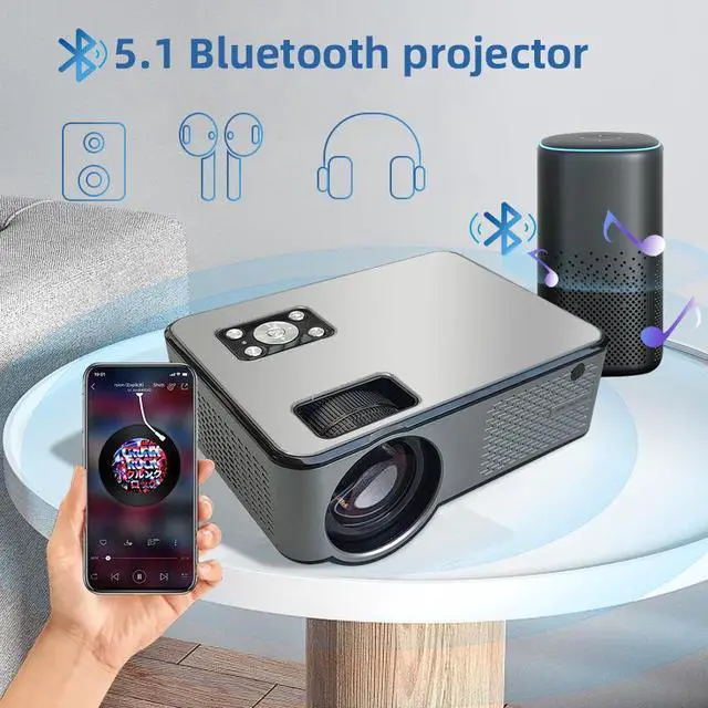 Alt view image 5 of 5 - C9 Full HD 4K High-End Portable Home Projector 1080P Native, 500 ANSI, 120" Max, Android, Wireless Mirroring