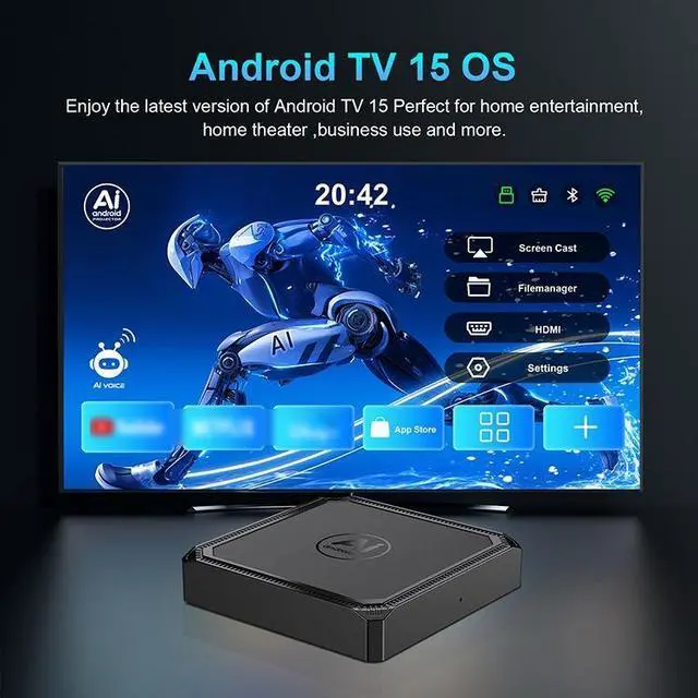 Alt view image 5 of 5 - I96 Z22 AI 4K Android TV Box 1GB+8GB, HiSilicon Processor, Bluetooth Remote, Cross-Border Media Player, 4K Output