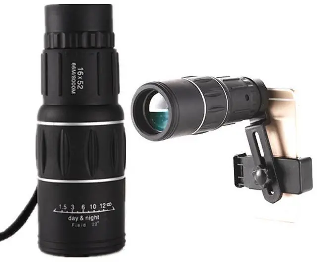 Alt view image 3 of 4 - 16x52 High-Power Monocular Telescope HD Low-Light, Phone Photo Compatible, Outdoor Portable, BAK4 Prism, FMC Coated