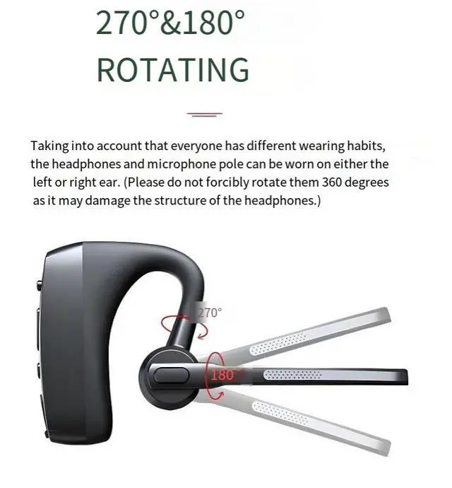 Alt view image 3 of 4 - Smart Noise Cancelling Bluetooth Headset for Drivers Ultra-Long Standby, Clear Calls, Bluetooth 5.4, Ride-Hailing, Chauffeur, Delivery