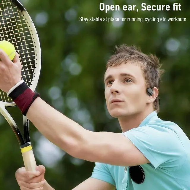 Alt view image 4 of 5 - Bone Conduction Headphones 32GB MP3, IP68 Waterproof, Open-Ear, Heavy Bass, 8H+ Battery, Bluetooth 5.3, Sports Running