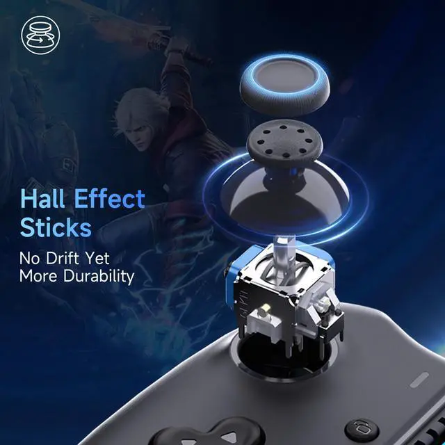 Alt view image 5 of 5 - M15 Dual Hall Effect Telescopic Mobile Controller Bluetooth, 2 Macro Back Buttons, 6-Level Vibration, Linear/Quick Triggers