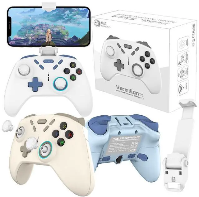 Alt view image 7 of 7 - S820+ Wireless Controller with Phone Stand 6-Axis Gyro, 1000mAh, Programmable Buttons, for Switch/PS4/PC/Android/iOS E-sports Black