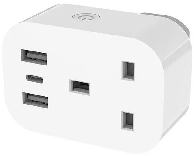 Main image of UK 13A Smart WiFi Socket with USB Fast Charging Remote Control Timer Switch, Compatible with Alexa & Google Home, 2.4GHz App Controlled, 3120W Max, CE/RoHS/LVD/RED/EMC Certified for Home Appliances