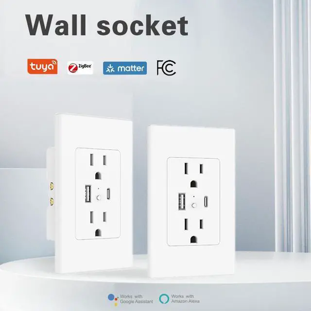 Alt view image 3 of 5 - 15A Smart Wall Switch Panel Tuya WiFi Voice Control, Compatible with Alexa & Google Home, 118mm Embedded Design, 1800W Max, 110-130V AC, Overload Protection for Home Hotel Office (US Standard/Type 1