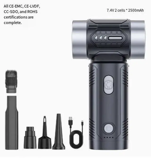 Alt view image 3 of 4 - ST-6686Pro Mini Turbo Jet Fan, 100000 RPM Brushless Motor 80W High Power, 90-100g Thrust, 3 Speeds Cordless Handheld Blower for Outdoor, Workshop, Keyboard, Camping, Inflatable