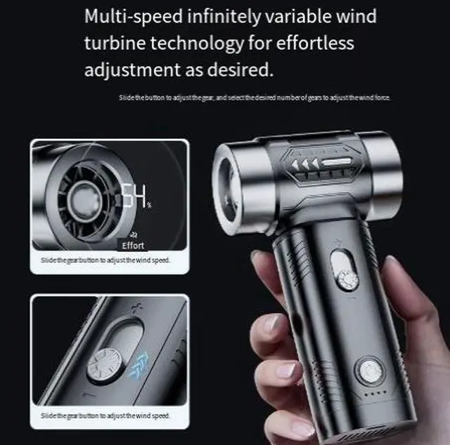 Alt view image 4 of 4 - ST-6686Pro Mini Turbo Jet Fan, 100000 RPM Brushless Motor 80W High Power, 90-100g Thrust, 3 Speeds Cordless Handheld Blower for Outdoor, Workshop, Keyboard, Camping, Inflatable