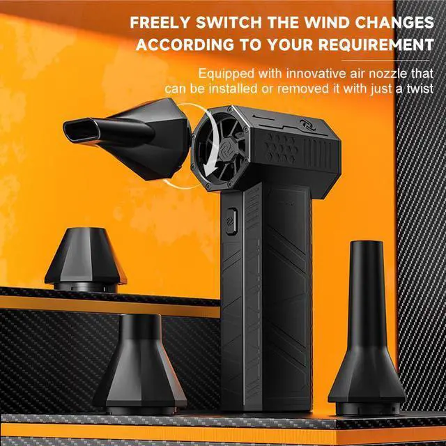 Alt view image 4 of 4 - X3 Mini High-Speed Brushless Turbo Jet Fan, 3 Speeds, 4000-6000mAh Battery 3-6H Runtime, 205g Ultra-Light, Smart Temp Control Cordless Blower for PC Dusting, BBQ, Camping, Car Drying