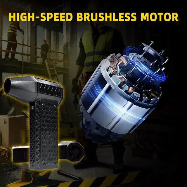 Alt view image 3 of 5 - High-Speed Violent Turbo Fan, Bladeless Handheld Jet Blower 4 Speeds, 2000-4000mAh Battery, 3-6H Runtime Cordless Camping Fan & Powerful Blower for PC Dusting, Car Drying, BBQ Starting, Outdoor Co