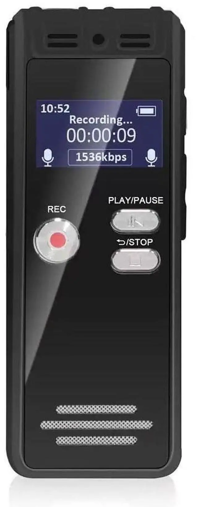 Alt view image 3 of 5 - A329 Professional Voice Recorder, 8GB Storage (156H Recording), 32H Battery 25 Languages, A-B Repeat, Voice Activated, Time Stamp Zinc Alloy Dictaphone for Lecture, Meeting, Interview